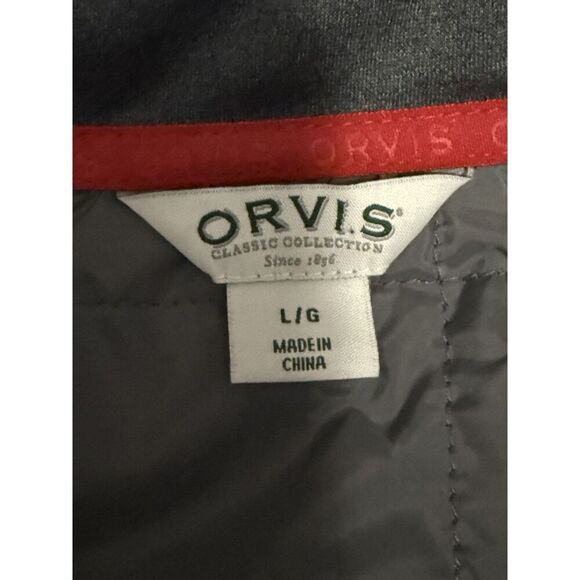 Orvis Mens Quilted Jacket Full Zip Outdoor Lightweight Gray Casual Large Hiking - Picture 7 of 16